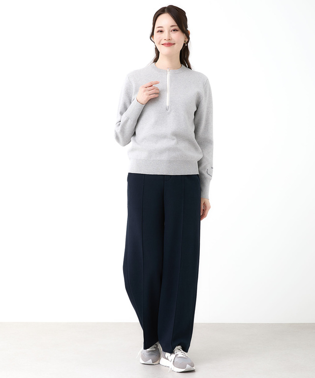 ハーフジップ プルオーバー ニット