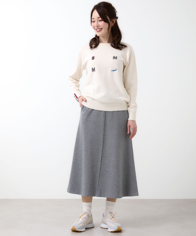 ロゴ クルーネック ニット【日本製】