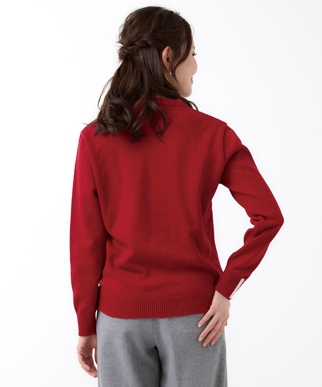 ロゴ クルーネック ニット【日本製】