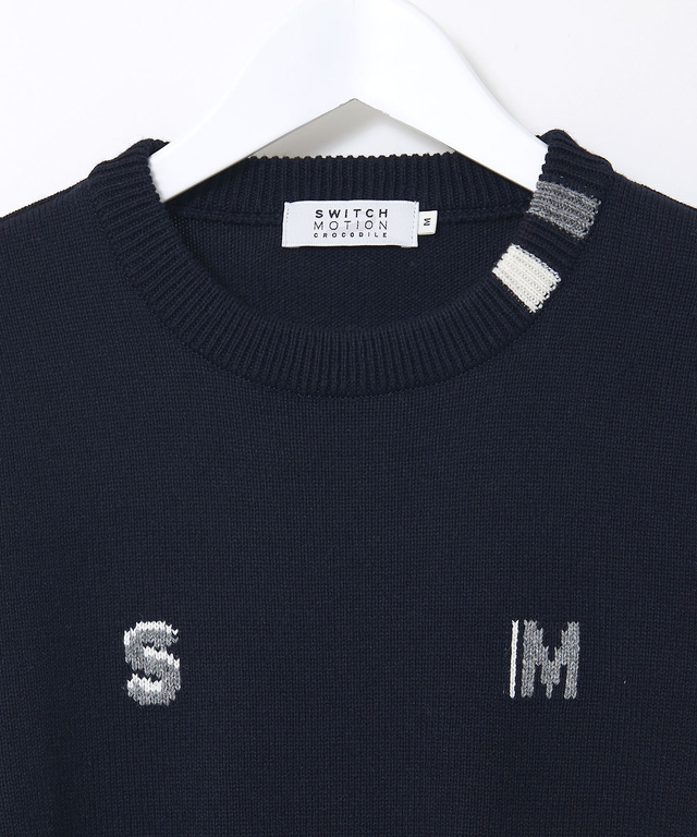 ロゴ クルーネック ニット【日本製】