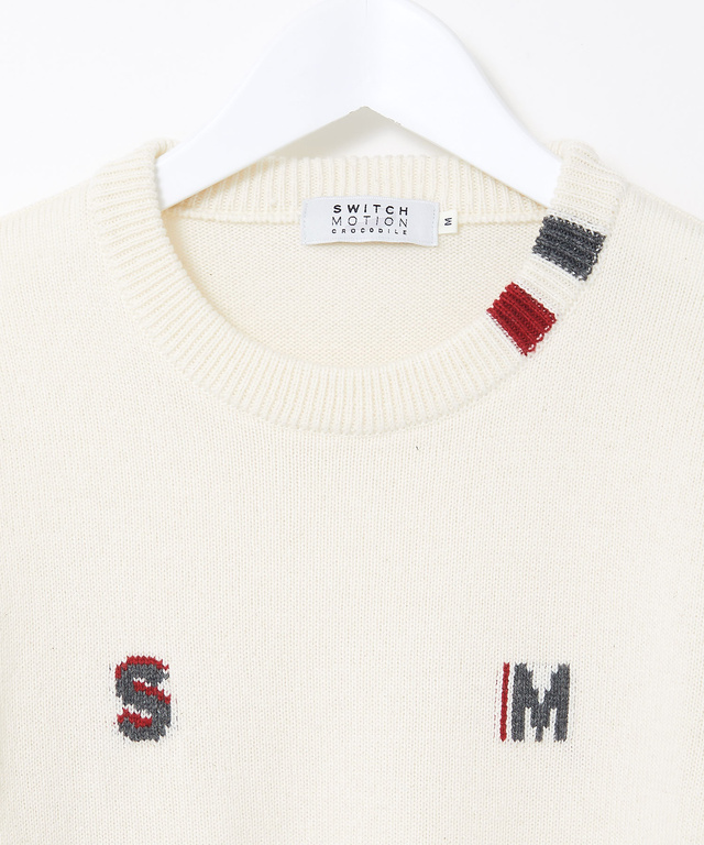 ロゴ クルーネック ニット【日本製】