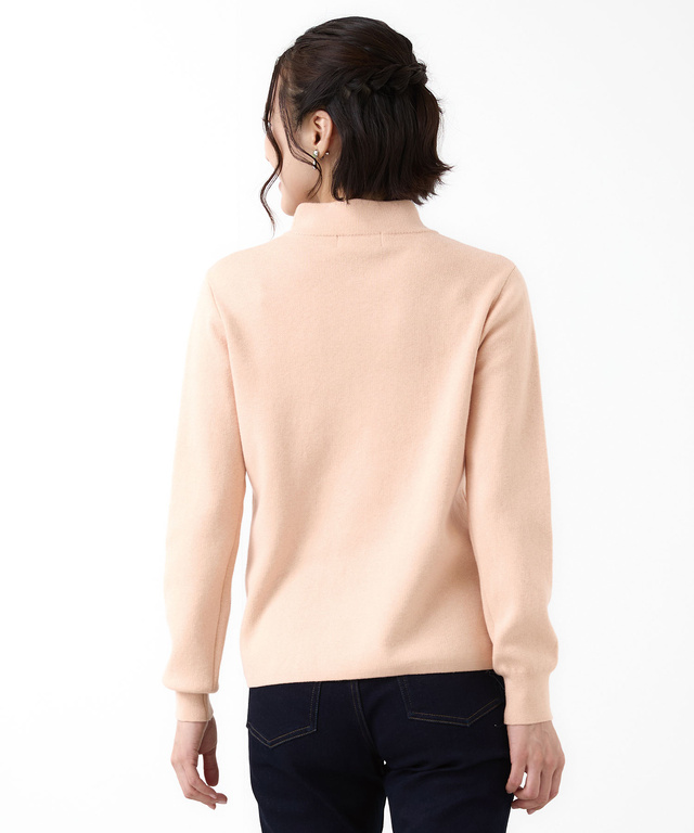 ハイネック リブデザイン ニット