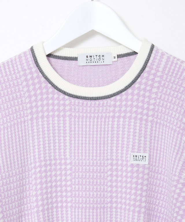 ウールブレンド 千鳥柄チェック 配色 ニット