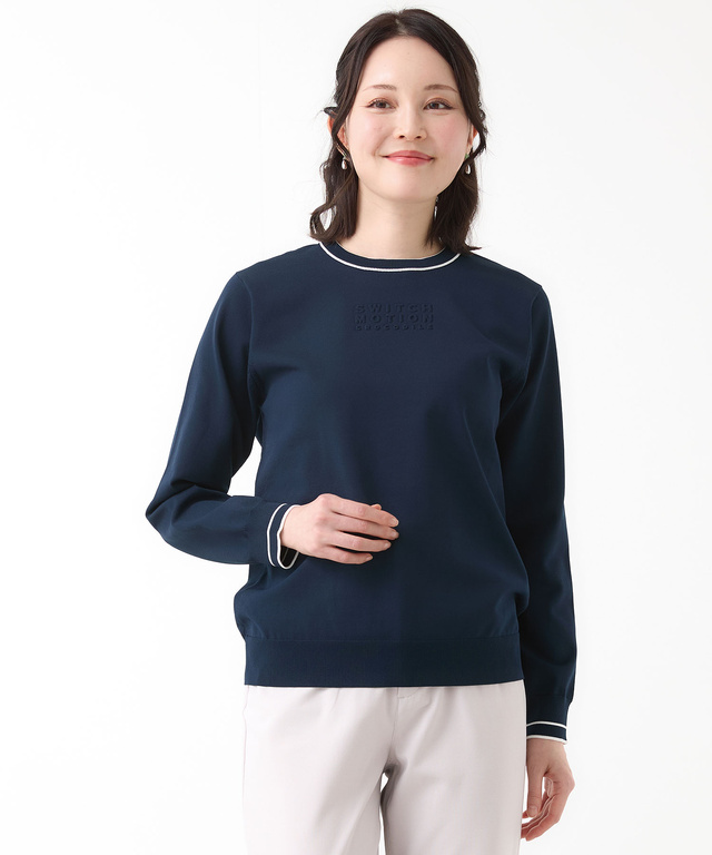 ロゴデザイン プルオーバー ニット【手洗いOK】