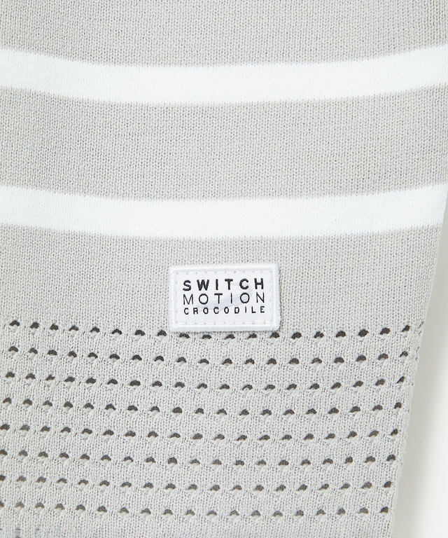 ボーダー柄 ジップアップ ニットパーカー【手洗いOK】