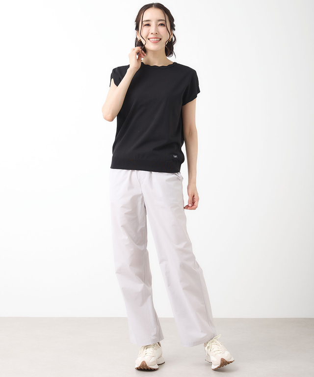 襟デザイン ニット プルオーバー【手洗いOK】