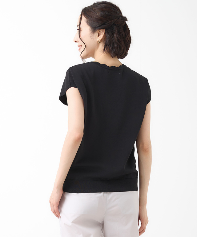 襟デザイン ニット プルオーバー【手洗いOK】