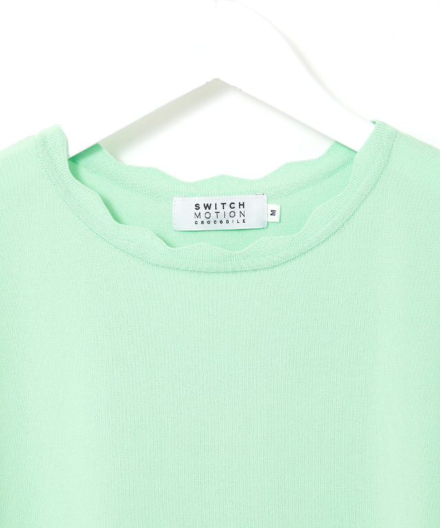 襟デザイン ニット プルオーバー【手洗いOK】