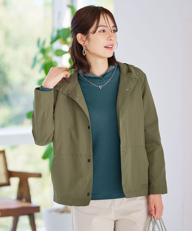 フード付き ドットボタン デザインジャケット