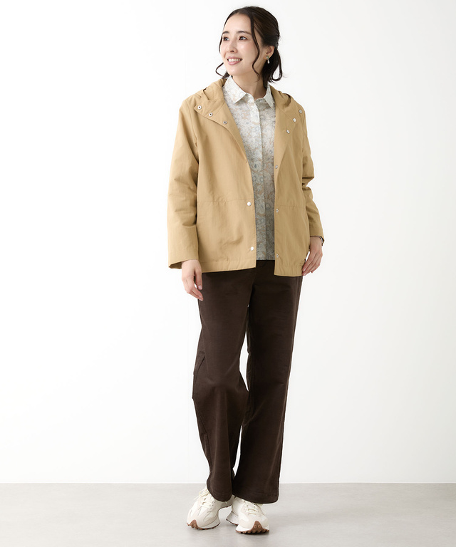 フード付き ドットボタン デザインジャケット