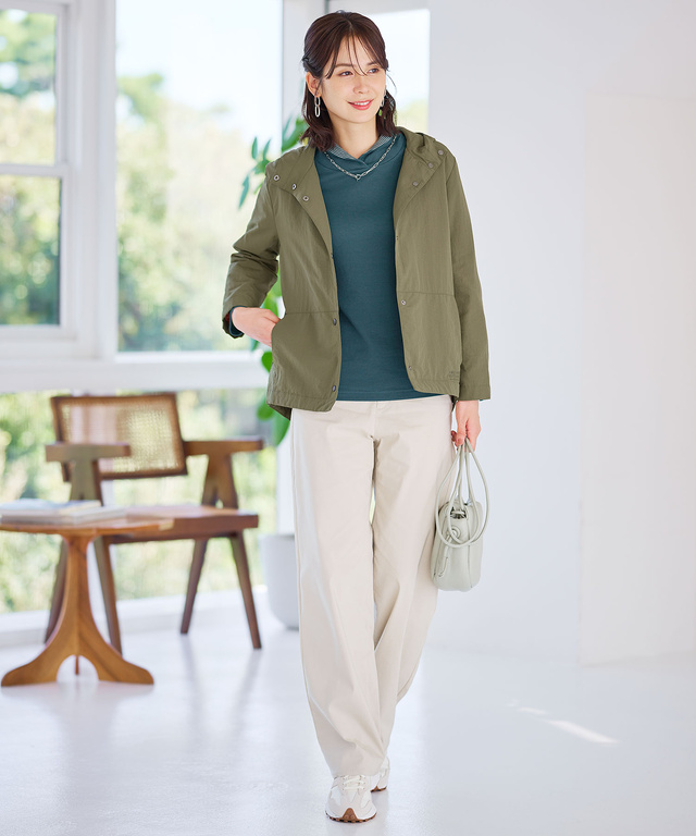 フード付き ドットボタン デザインジャケット