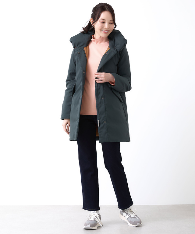 ツイル ロングダウンコート【撥水加工】
