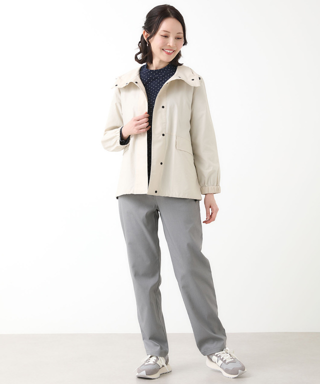 コットンナイロン スタンドカラー ブルゾン