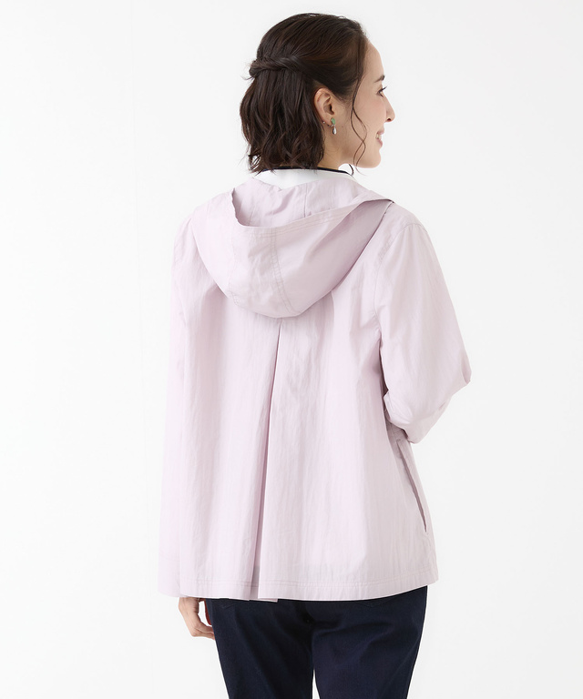 フロントボタン フーデッドジャケット【手洗いOK】