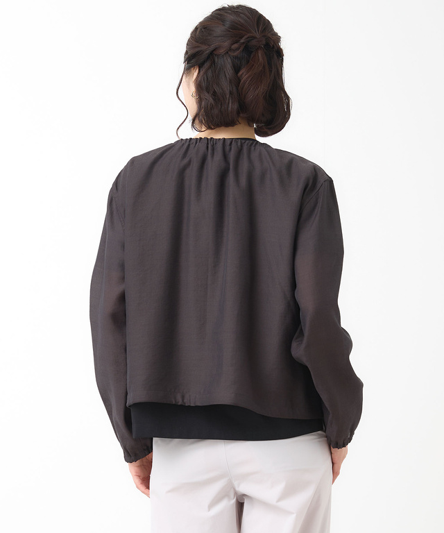 ギャザーデザイン シアーブルゾン【手洗いOK】