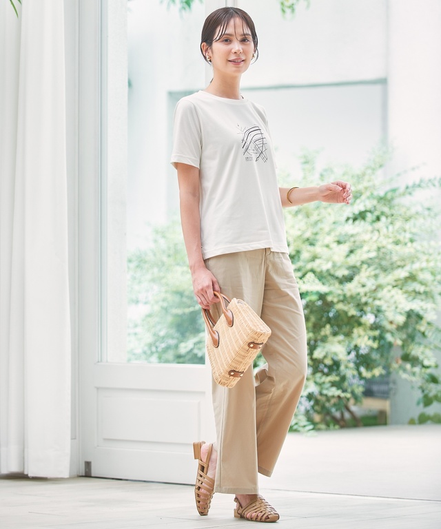 ウエストゴム ワイド ストレッチ パンツ