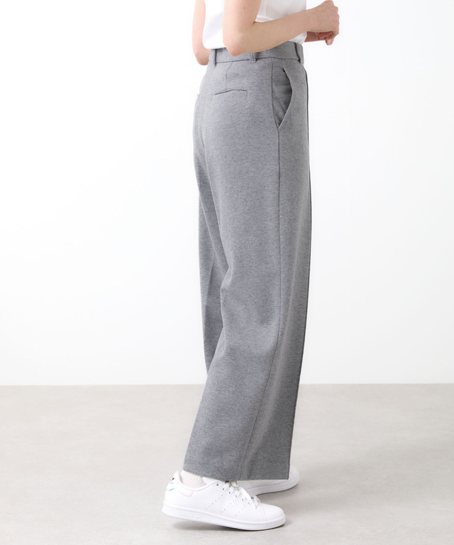 ジャージ素材 セミワイド パンツ