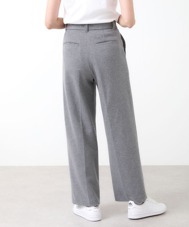 ジャージ素材 セミワイド パンツ