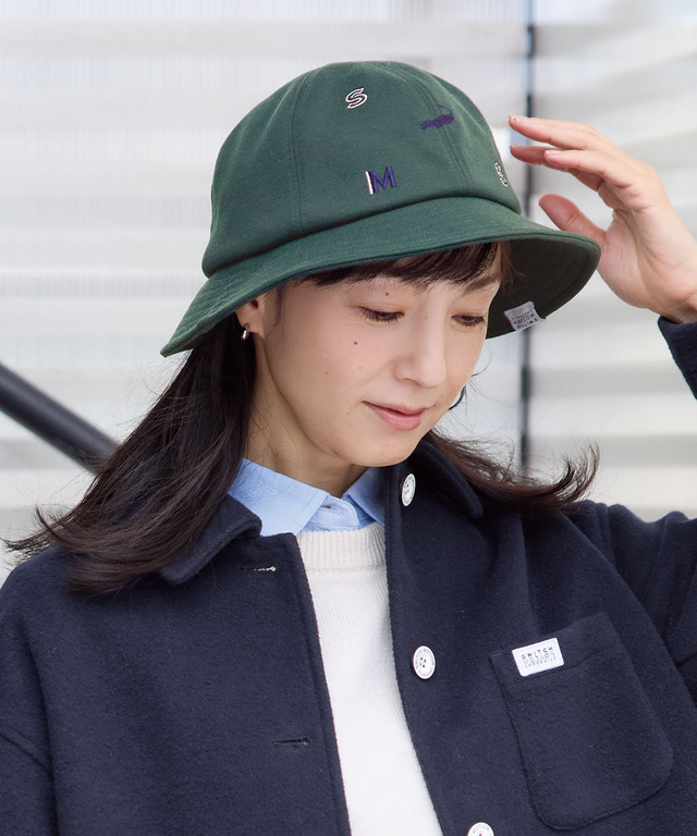 飛び柄 ロゴ刺繍 ハット