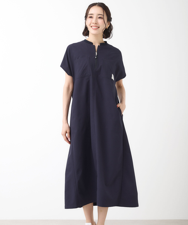 バンドカラー プルオーバー チュニック